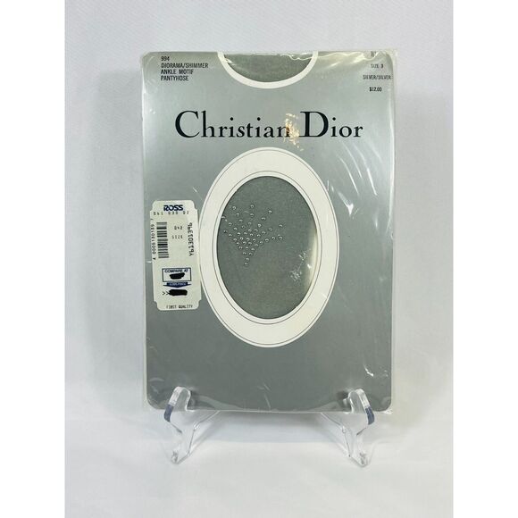 Christian Dior Diorama Shimmer Ankle Motif Pantyhose Size 3 - Picture 1 of 5